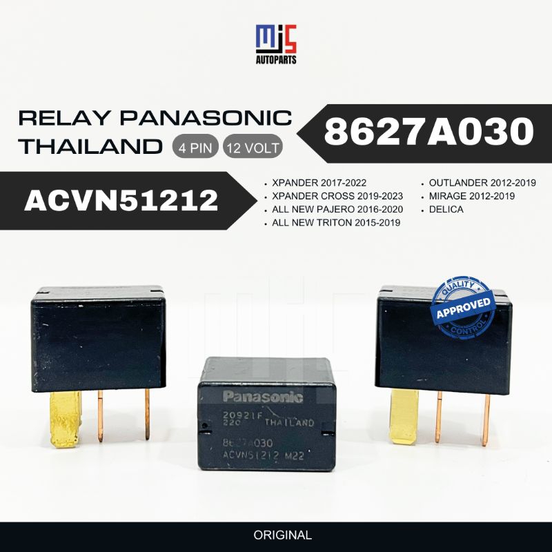 Original Panasonic Thailand Xpander Outlander Mirage Pajero 8627A030 Black 4 Pin 12 Volt Starter Rel