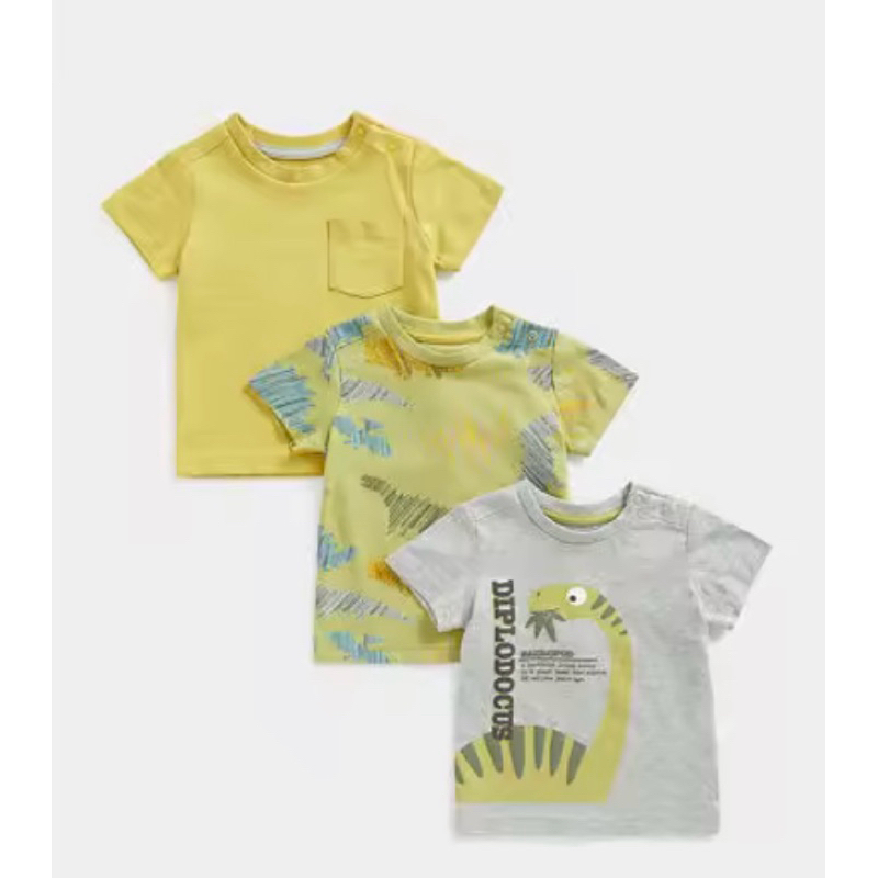 MOTHERCA*E - DINOSAURUS 3PCS T-SHIRT 12-18m, 18-24m & 2-3y