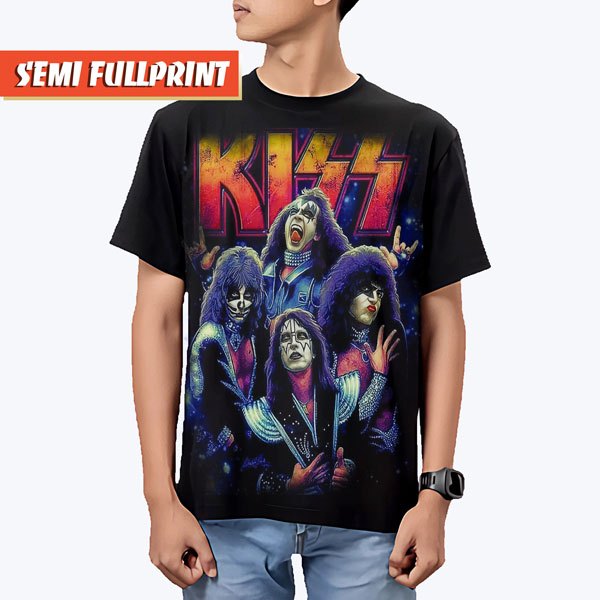 เสื้อยืด KISS SEMI FULLPRINT | เสื้อวง UNISEX METAL ROCK LEGEND BOOTLEG | วินเทจ วินเทจ
