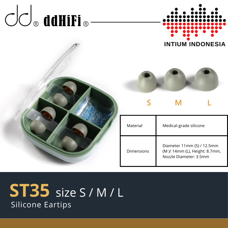 DD ddHiFi ST35 / ST 35 / ST-35 จุกหูฟังซิลิโคนเกรดทางการแพทย์ที่สะดวกสบาย