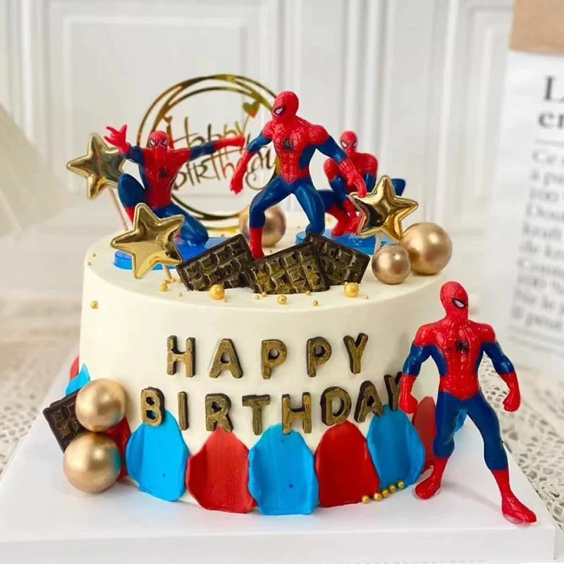 <^ SJA ^> Spiderman CAKE Display 1 ชุด 7 ชิ้น / Spiderman Display 1 ชุด 7 ตัวเลขการกระทํา / SPIDERMA