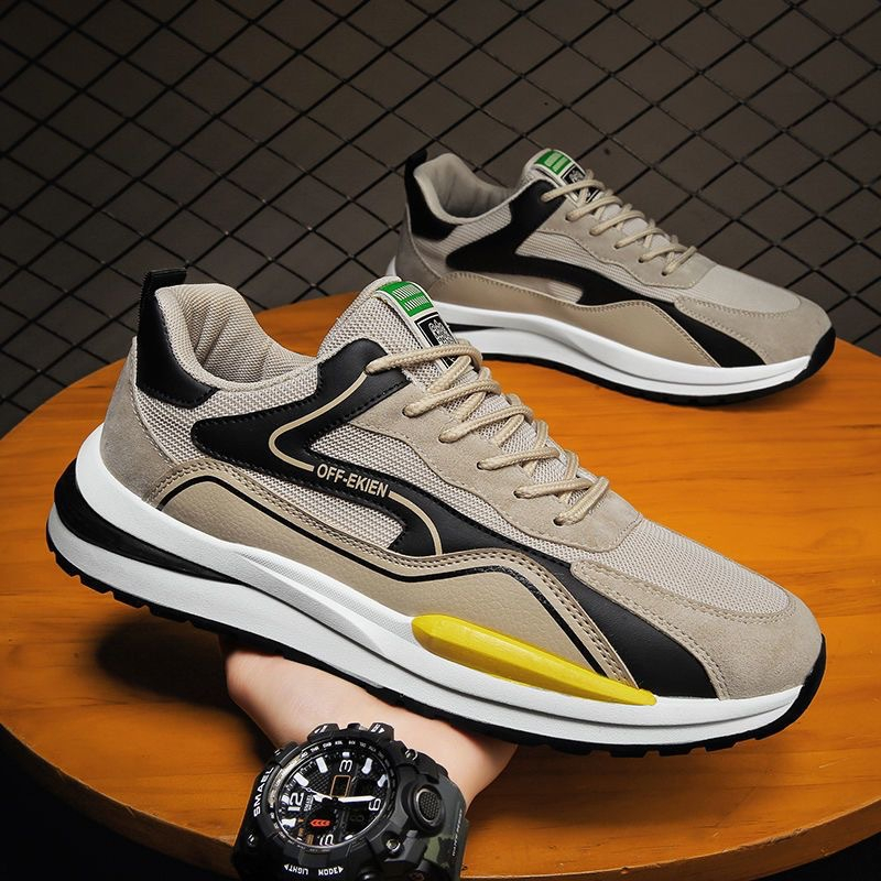 รองเท้าผ้าใบผู้ชาย Off-Eiken สีครีมและสีเทา