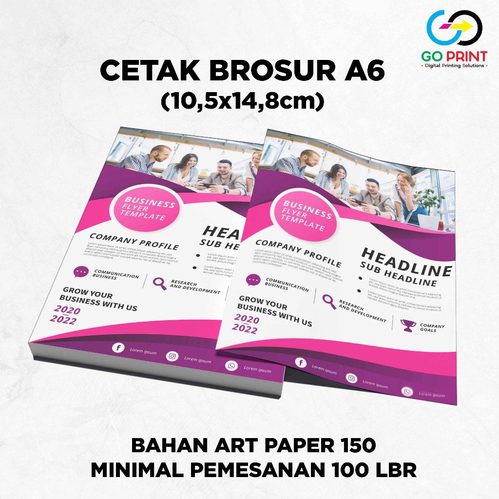 A6 Brochure Printing / Flyer Printing / Leaflet Art Paper 150 กรัม (นาที. สั่ง100แผ่น)