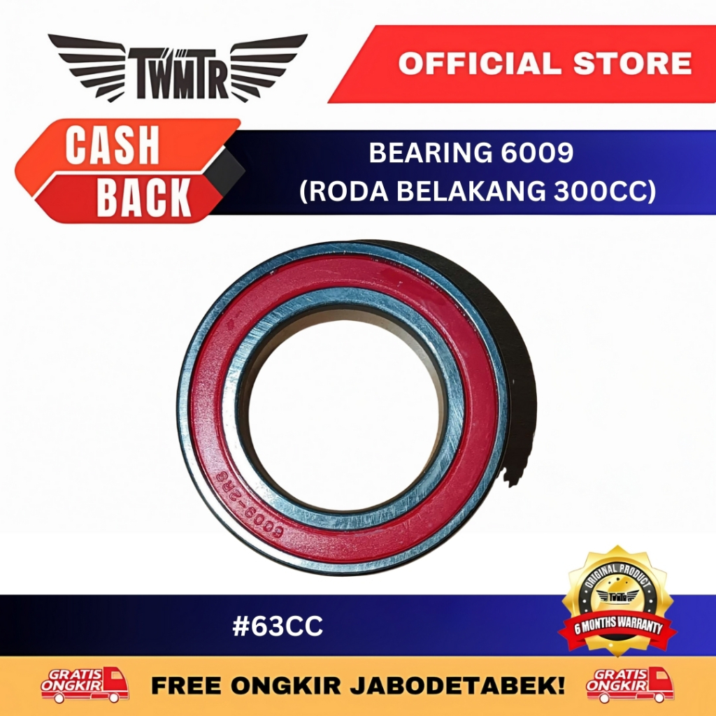 TWMTR 63CC - แบริ่ง 6009 สําหรับล้อหลัง 300CC - แบริ่ง 6009 2RS ล้อหลัง Viar Karya Roda3 300CC Origi