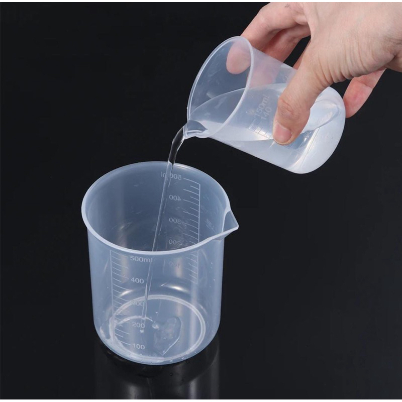 ถ้วยตวง / ถ้วยตวงพลาสติกสําหรับห้องครัวในห้องปฏิบัติการ / ถ้วยตวงพลาสติก 50ml 150ml 250ml 500ml
