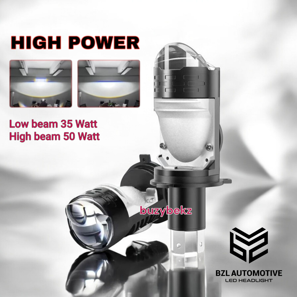 BZL VZ5 H4 Mini Projector H4 Bilined Projector Flat Cut Car รถจักรยานยนต์ไฟ Led