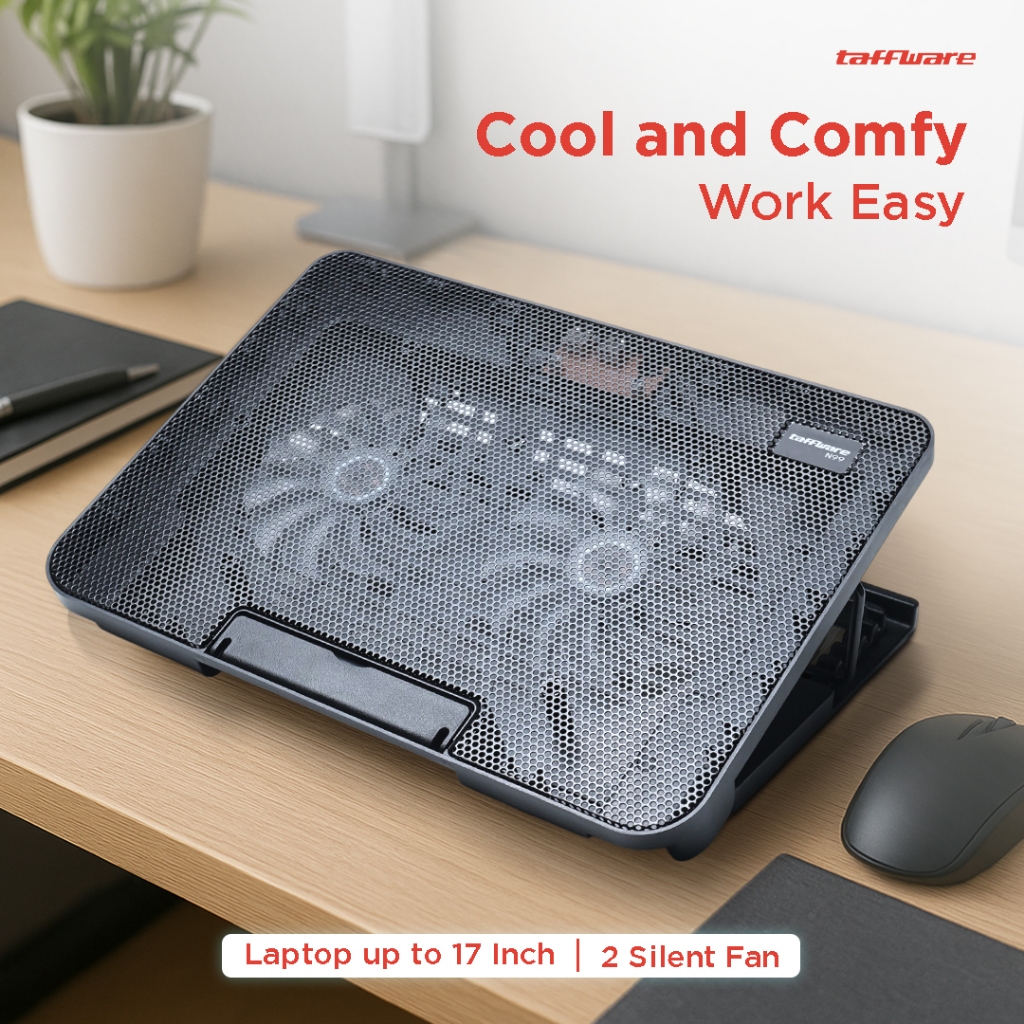Laptop Cooling Pad 2 Fan 17 Inch - N99 - สีดํา