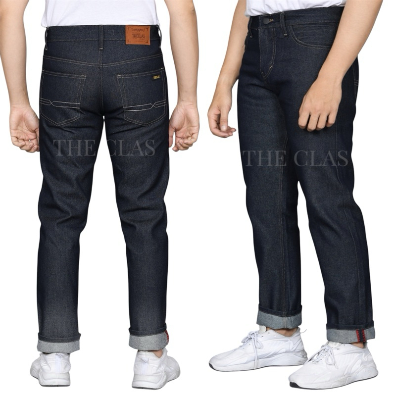 RAW DENIM - ใหม่ล่าสุด!! กางเกงยีนส์ผ้าเดนิม SELVEDGE WITH ZIGZAG SHELSTICK - RAW DENIM - กางเกงยีนส