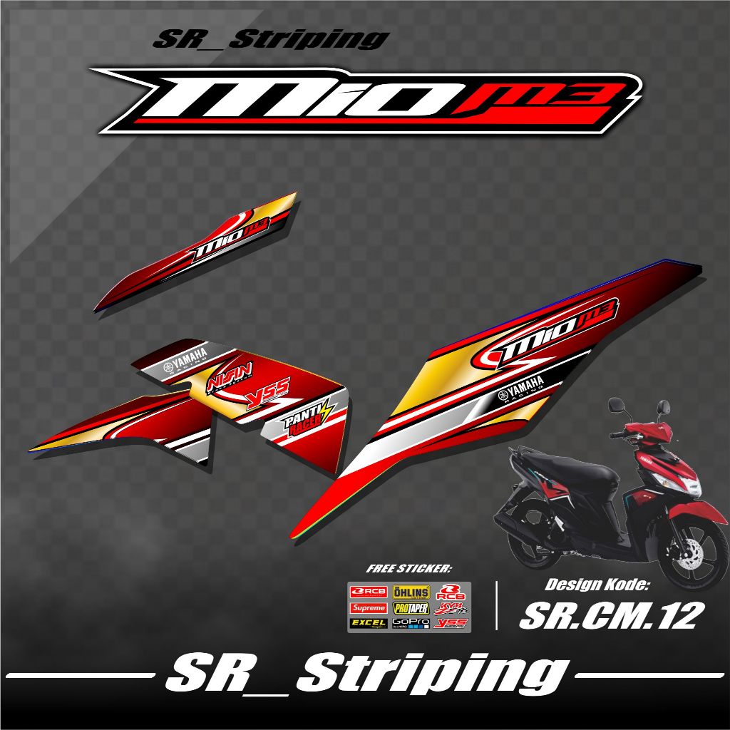 Mio M3 Striping / สติ๊กเกอร์ Mio Z / MIO 125 Striping / Mio M3 รูปลอก / Mio Z Striping / Mio 125 Str