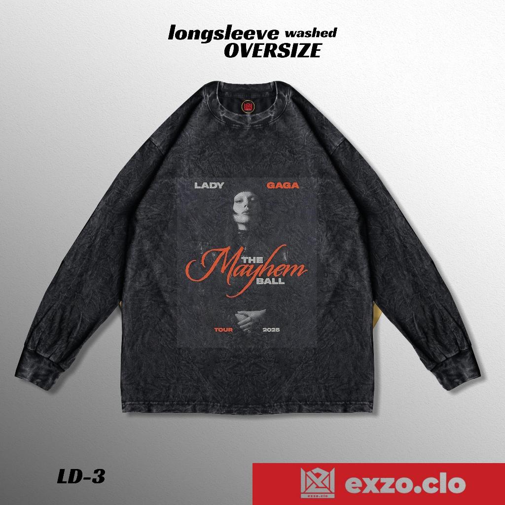 EXZO MAYHEM LADY GAGA WASHED LONGSLEEVE cotton Combin24s MAYHEM TSHIRT