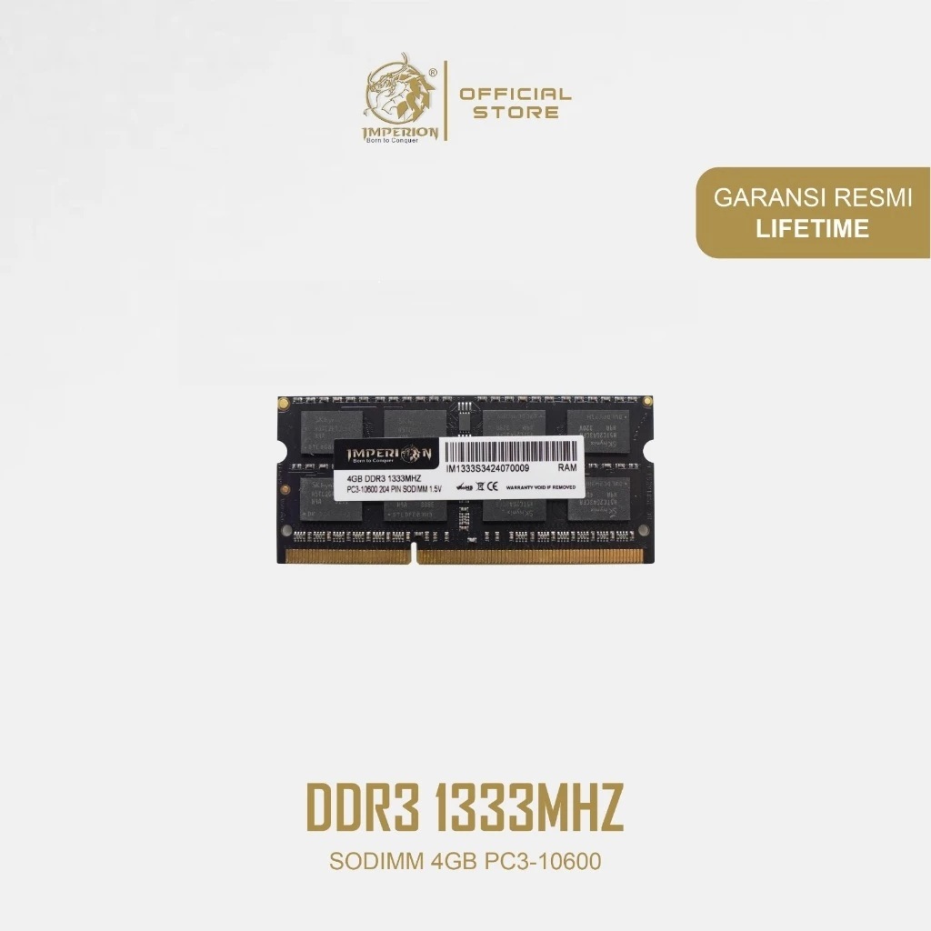 IMPERION RAM DDR3 4GB 1333MHz PC10600 1Rx8 / 2Rx8 RAM LAPTOP SODIMM (1005R1 / 1005R2)
