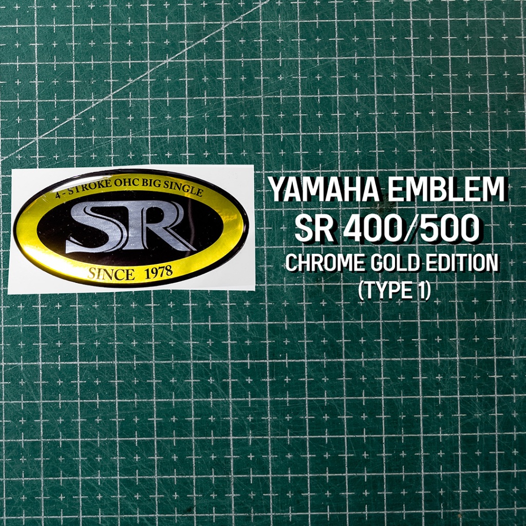 EMBLEM SR 400/SR 500/ SR 400 BADGE/ EMBLEM SR/ สติ๊กเกอร์ DOP AKI SR 400 CHROME GOLD EDITION (TYPE 1