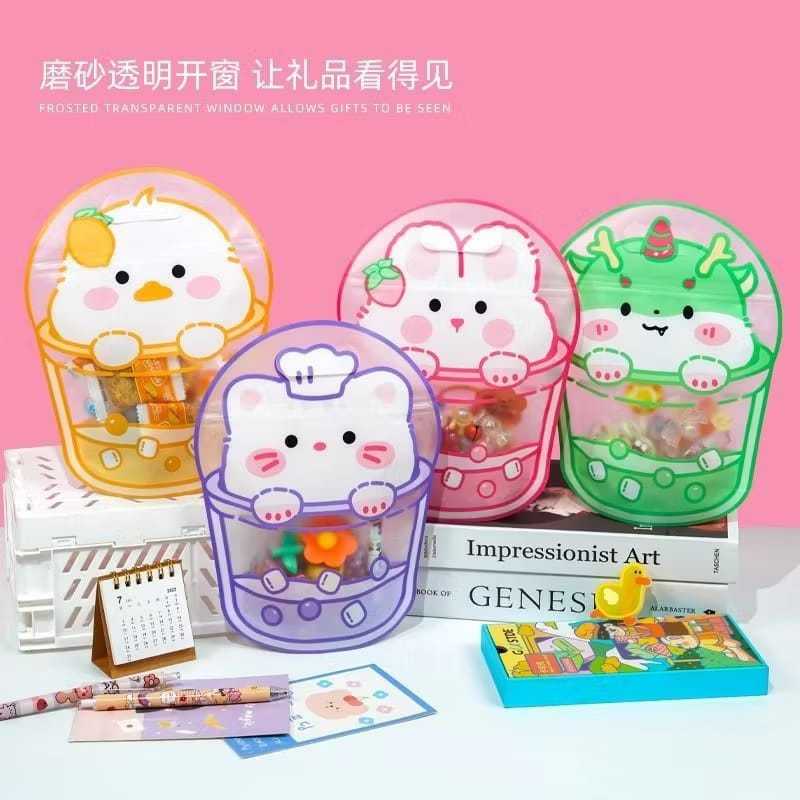 ZIPLOCK BIRTHDAY GIFT / BUBBLE TEA CHARACTER BIRTHDAY GOODIE BAG