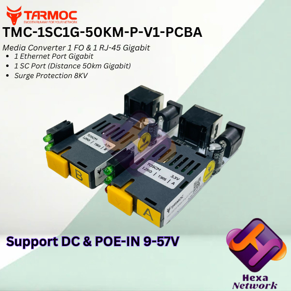 Tarmoc TMC-1SC1G-50KM-P-V1-PCBA | ตัวแปลงสื่อ HTB GS03 50km 1 FO 1 LAN / 1FO 1LAN | 1SC 1LAN / 1 SC 