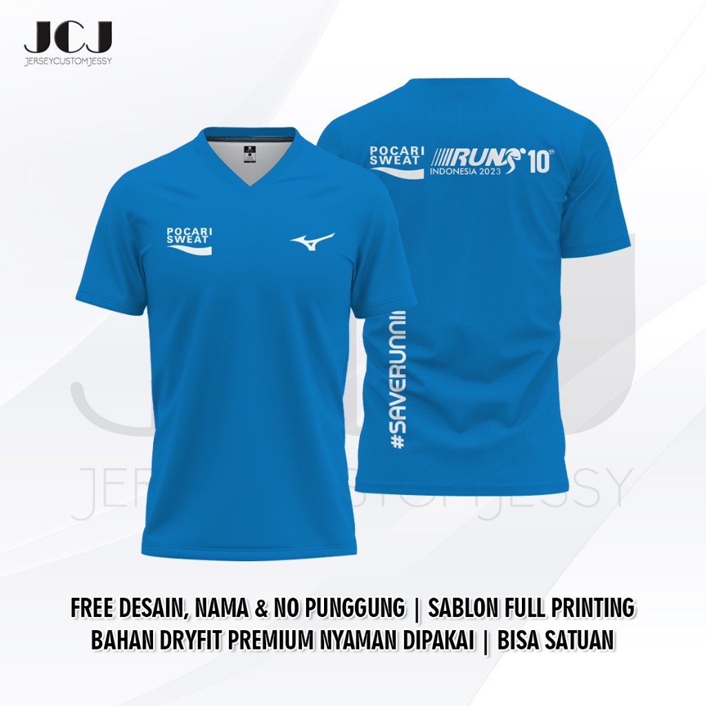 POCARI SWEAT Short Running Jersey_Full design ฟรีชื่อสําหรับผู้ใหญ่และเด็ก