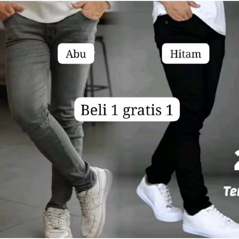 ซื้อ 1 แถม 2 กางเกงขายาวผู้ชาย SLIMFIT STRETCH DENIM JEANS WAREHOUSE CLEARANCE