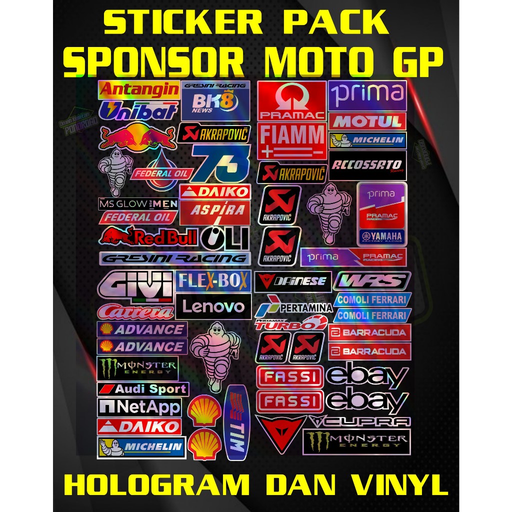 MOTOGP 2025 SPONSOR สติ๊กเกอร์พิมพ์และตัด