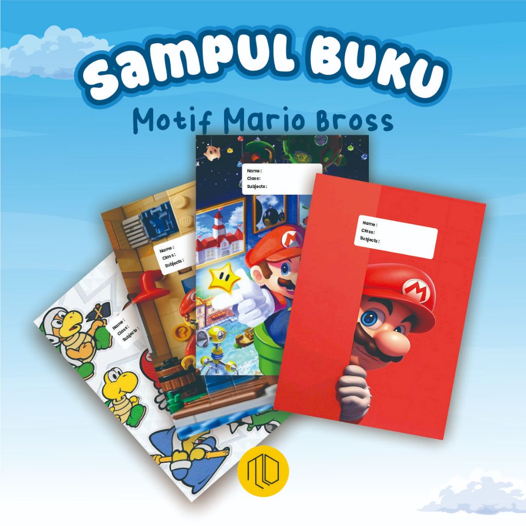 (10 ชิ้น) Mario Bross Motif Book Cover - Aesthetic Book Cover - Aesthetic Book Cover - Motif Book Co