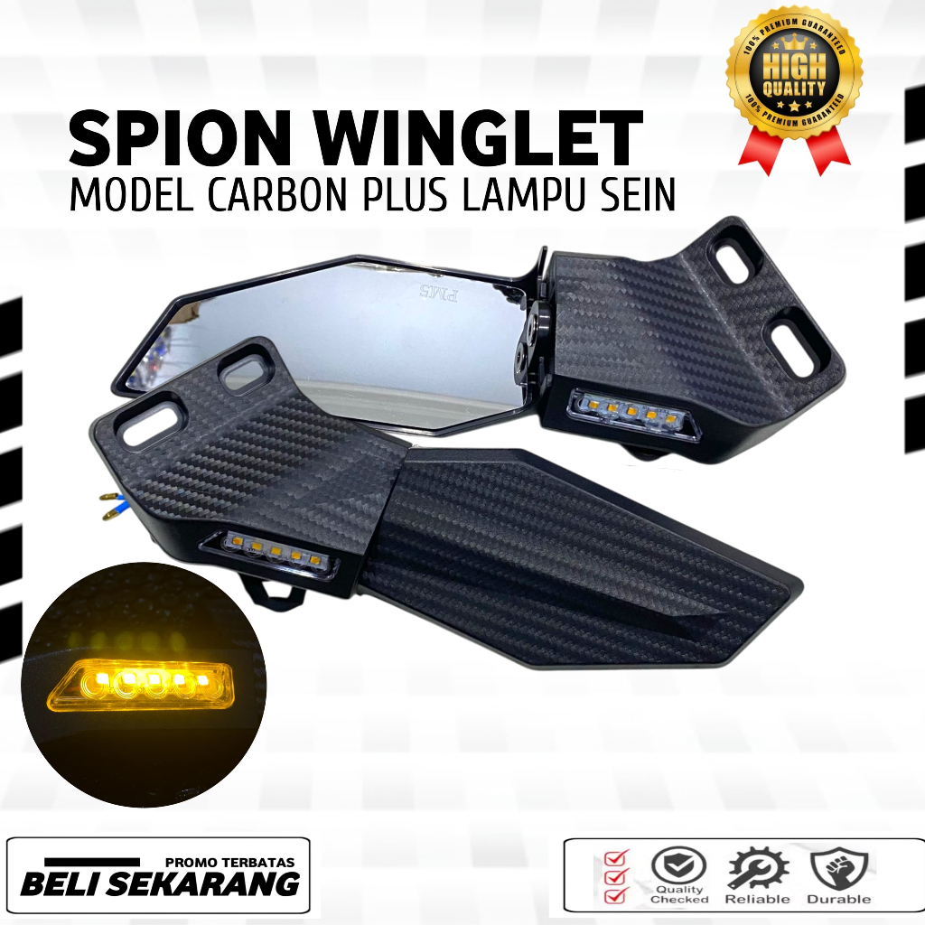 NINJA ZX10 ZX10R REAR VIEW MIRROR MOGE REAR VIEW MIRROR PLUS TURN SIGNAL LIGHT คาร์บอน FAIRING R25 KAWASAKI NINJA R15 CBR250 CBR150