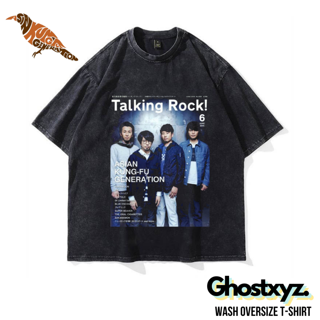 Ghostxyz เสื้อยืด Asian Kung Fu Generation Wash Oversize Vintage Tee Baju Kaos