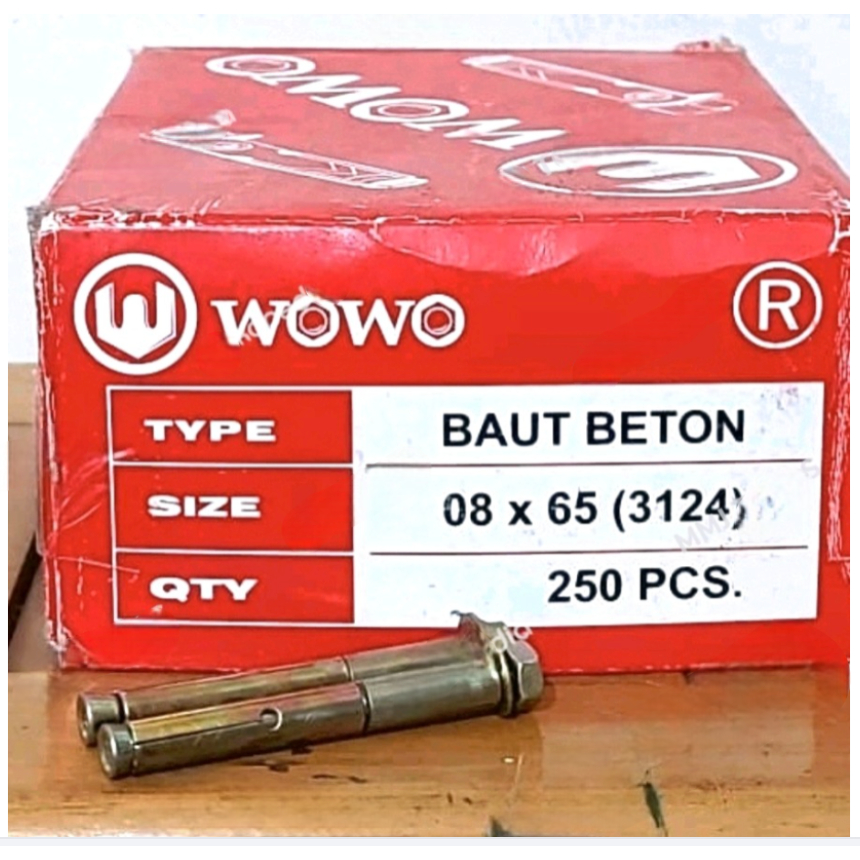 Dinabolt WOWO 8X65 (1124) - น๊อตคอนกรีต WOWO - ฟิชเชอร์คอนกรีต WOWO