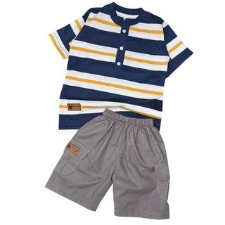 SETELAN KAOS ANAK LAKI-LAKI MOTIF SALUR BAHAN COMBED 24S PREMIUM 1-8 TAHUN