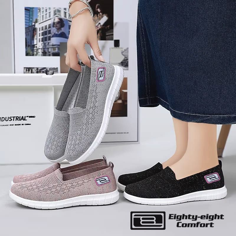 Eighty Eighty Comfort, รองเท้าทํางานผู้หญิง, รองเท้าผ้าใบแบบสวมสําหรับผู้หญิงญี่ปุ่น, W526