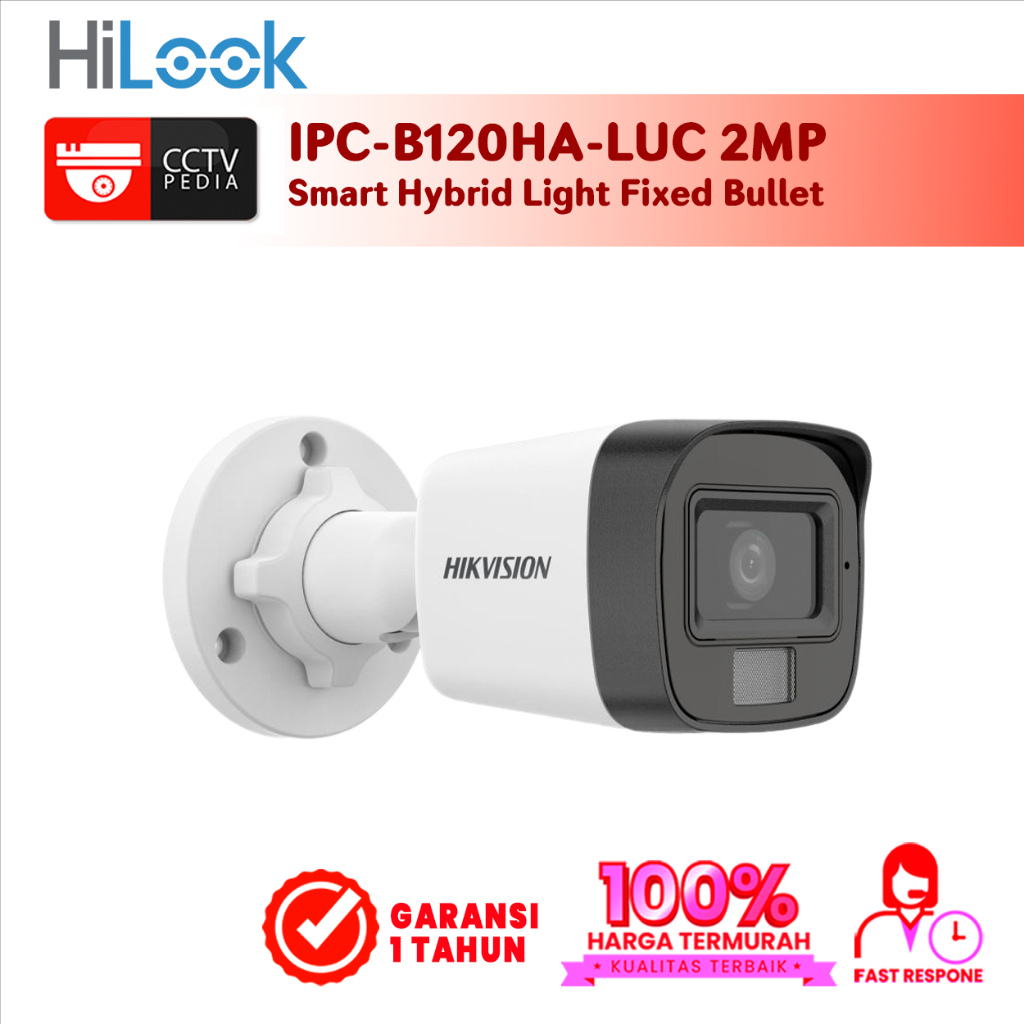 HILOOK CAMERA 2MP IPC-B120HA-LUC IP Audio กล้องแสงไฮบริดอัจฉริยะ