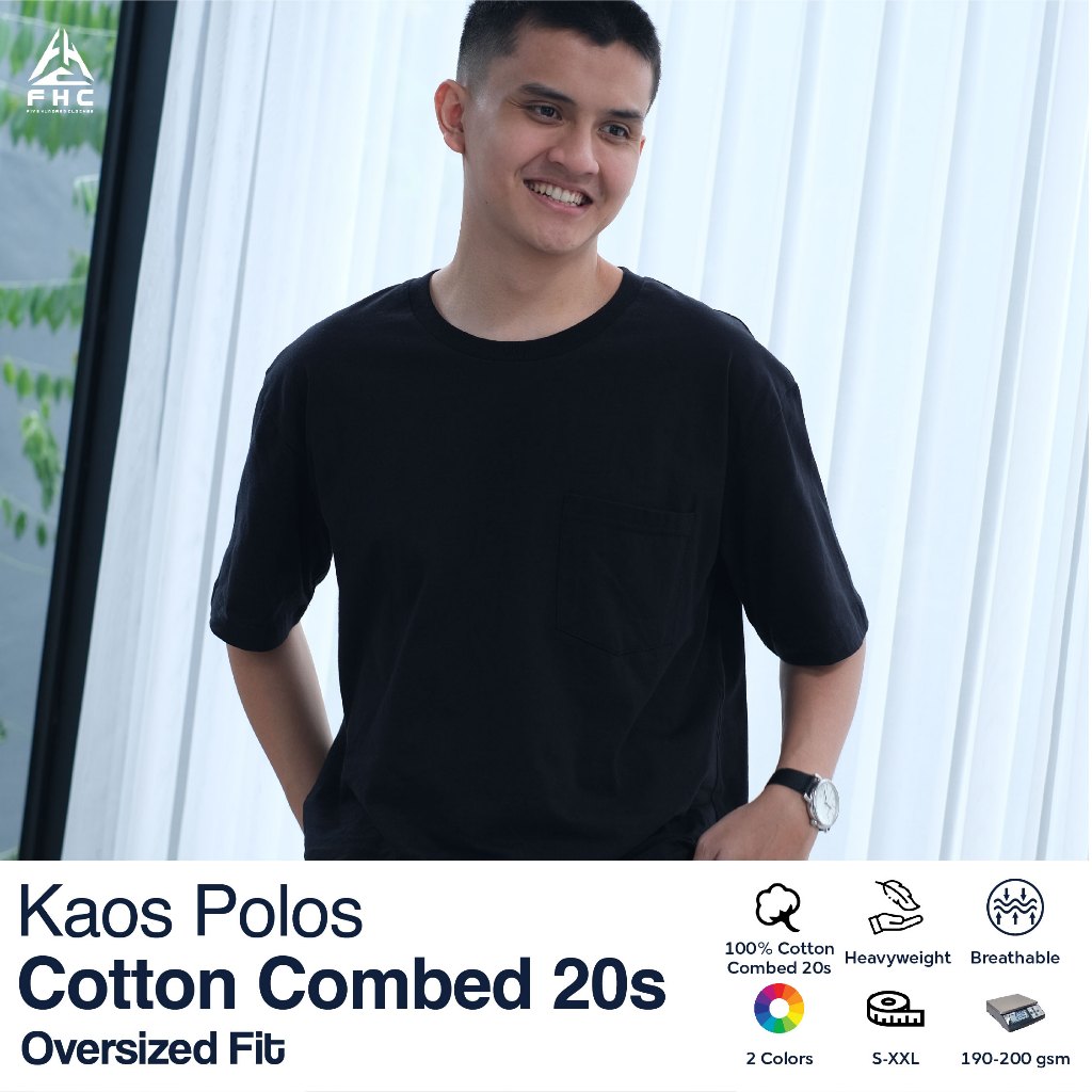 FHC Plain เสื้อยืดผ้าฝ้าย Combed 20s Premium Original Regular Fit ขนาดใหญ่