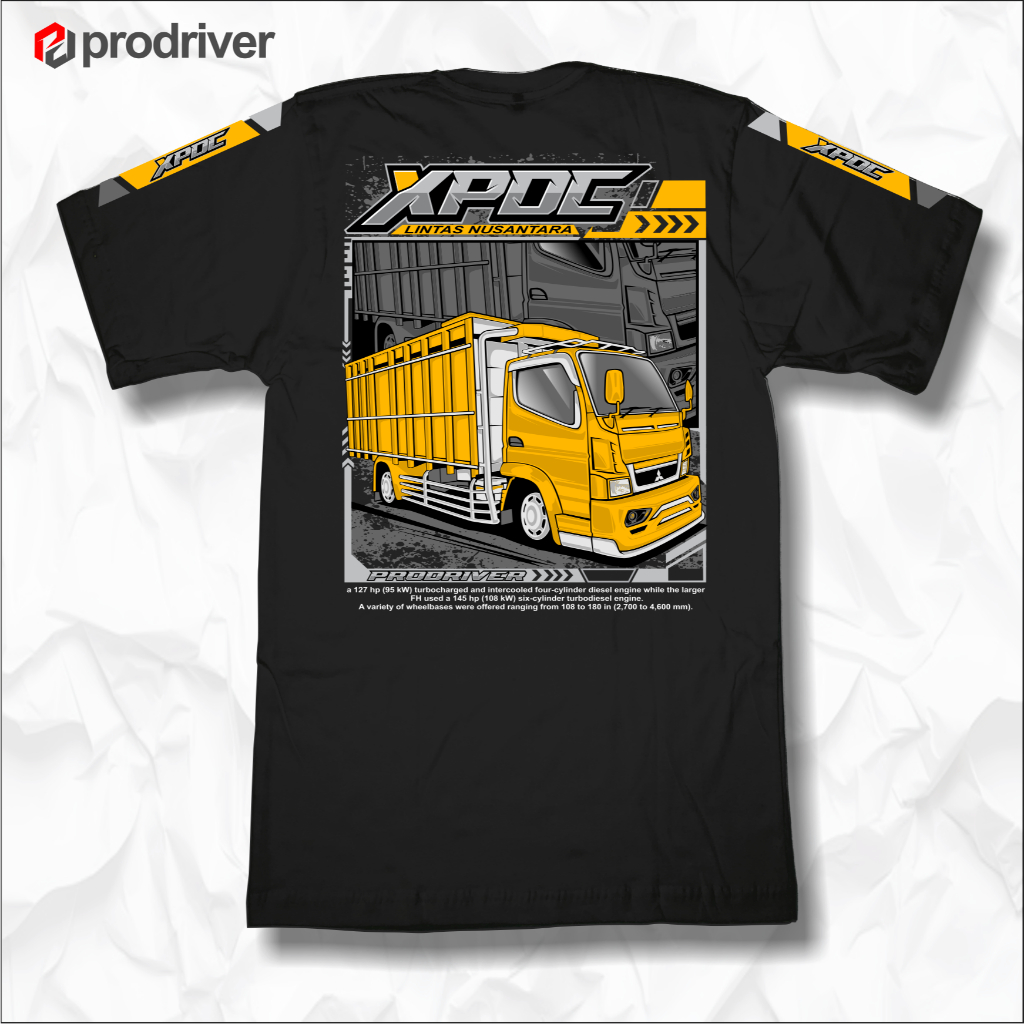 XPDC Canter Mania PDR005 รถบรรทุกเสื้อยืดแขนสั้นลูกเรือคอ Unisex ผู้ใหญ่ด้านบน