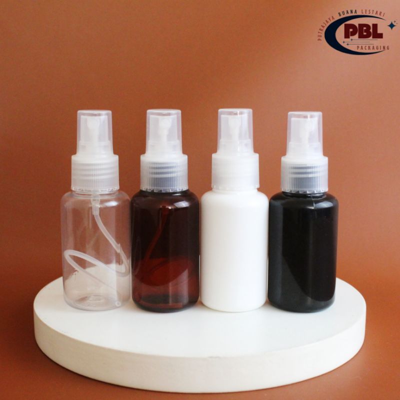 60ml Tubular Spray Bottle / 60ml Toner Bottle / 60ml Tubular Neck PET Bottle 24 Natural Spray Neck C