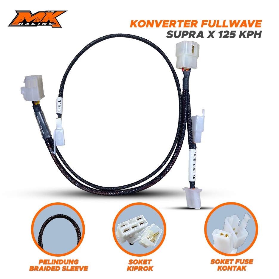 MK Racing Fullwave Converter Cable Supra X 125 / Karisma KPH FIBER / Braided Sleeve / Neat