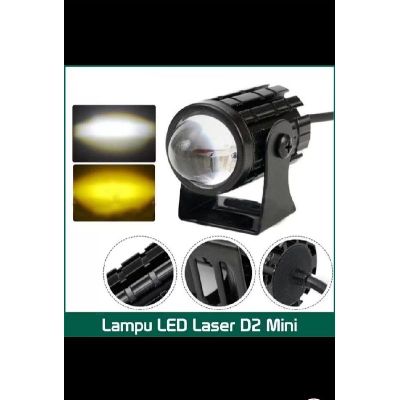 D2 LASER MOTORCYCLE CAR SHOOTING LAMP ONE SET พร้อมที่ยึดโคมไฟและโบลต์