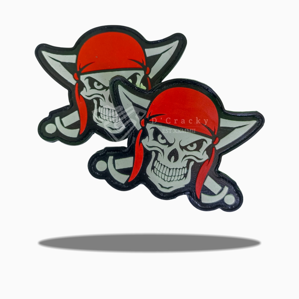แผ่นยาง Pirate Skull - แพทช์สัญลักษณ์ Velcro
