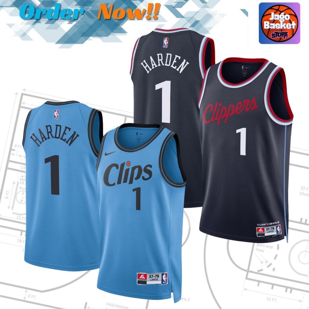 NB4 Los Ang3le5 Clipp3rs เสื้อบาสเก็ตบอล - Hard3n - Custom