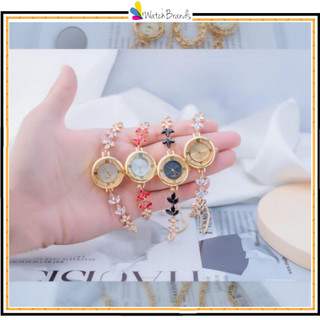 WBS Jam Tangan Serut Mewah Gelang Serut Wanita Analog Quartz Adjustable Anti Air Rantai Stainless Steel Diamond Fashion RM209