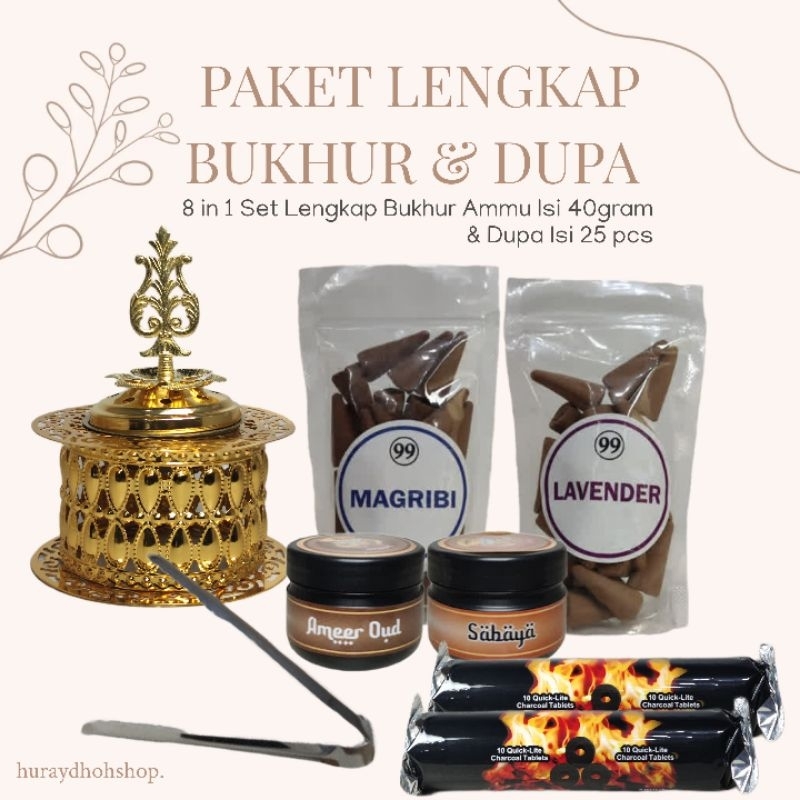 8 in 1 Round PRAPEN BUNDLING Package ชุดถ่านคลิป HAJAR ASWAD NAJMA OUD MAGRIBI AL HANNJAR RAUDAH BAC