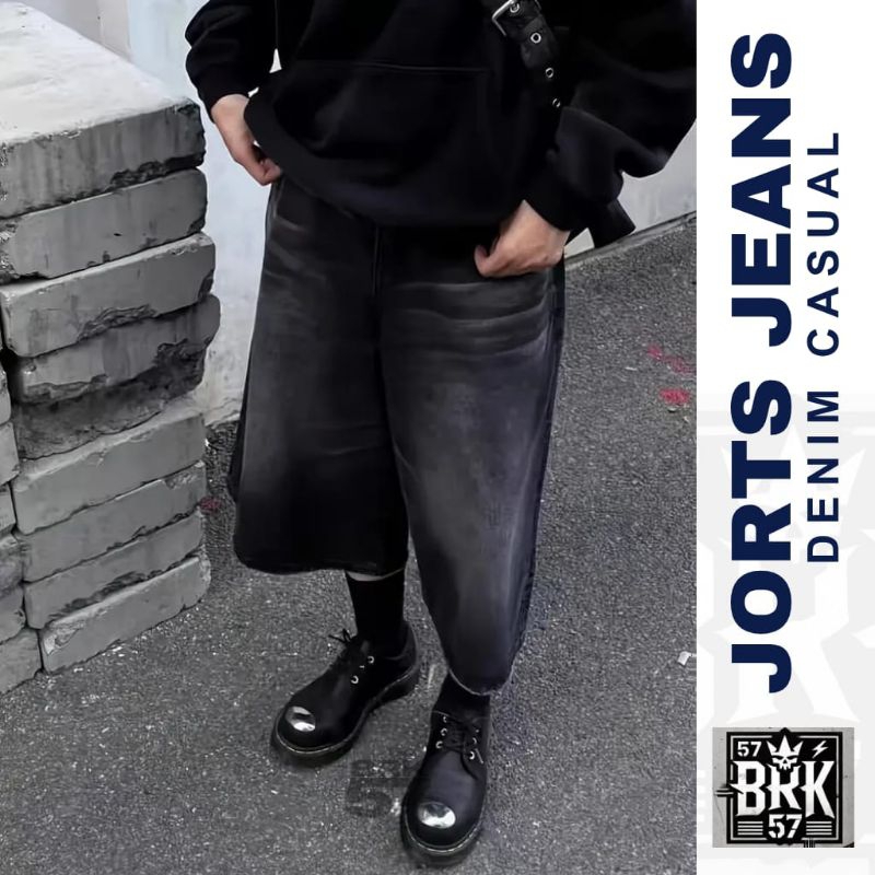 JORTS กางเกงยีนส์ผู้ชาย Baggy - BRK57 Baggy Jeans 7/8 ความยาว