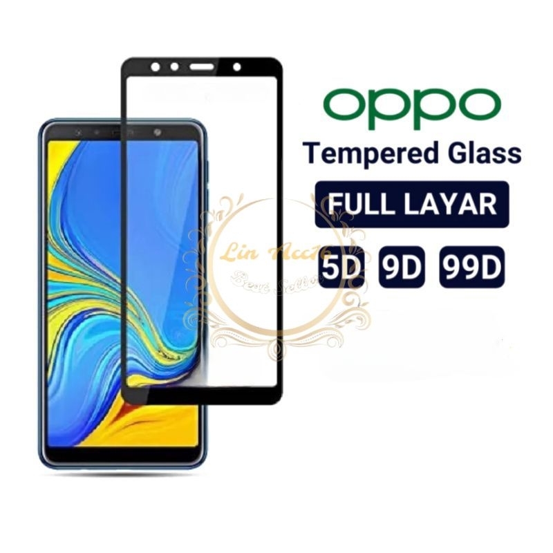 LAYAR กระจกนิรภัยแบบเต็มหน้าจอ 9D Oppo A37 A37F A39 A59 A71 A73 A75 A79 A83 A57 F1 F1s F1f F1fw Anti
