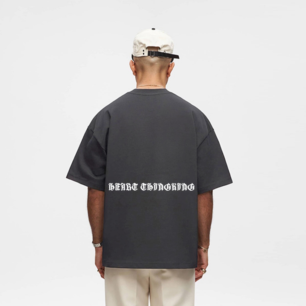 KATUN Verklig Studio Boxy Oversize Horizon Heavyweight Cotton T-shirt Dark Grey - Cotton Combed 20s