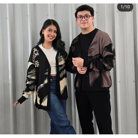 KNIT TOP CARDIGAN ABSTRACT VARIATION COMPUTER KNIT