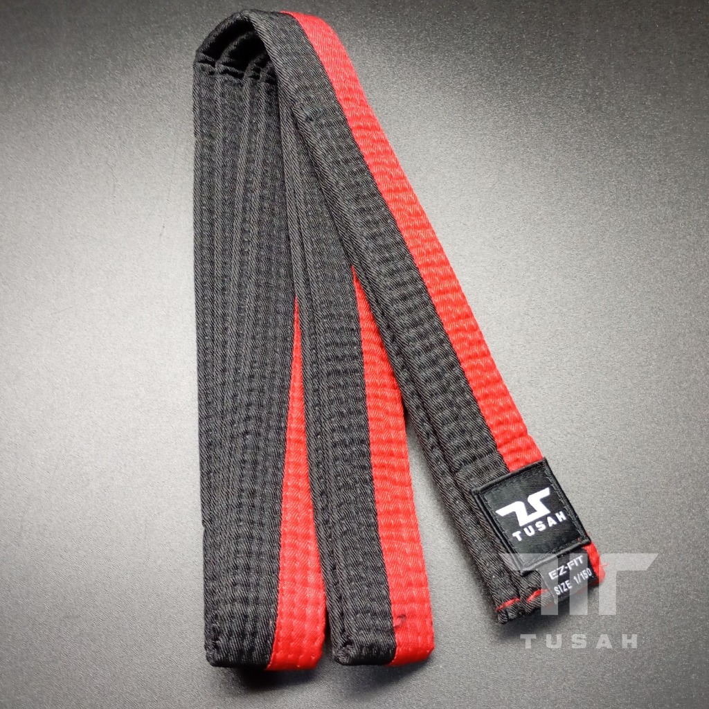 TUSAH - EZ-Fit 50/50 เข็มขัดลาย Taekwondo Poom เข็มขัด 2 สี