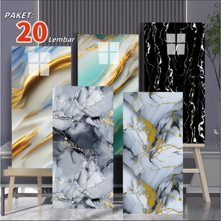 PAKET 20 LEMBAR Vinyl Marble Wallpaper Dinding Granit 30x60/30x30cm Wallpaper Dinding Dapur Anti Air