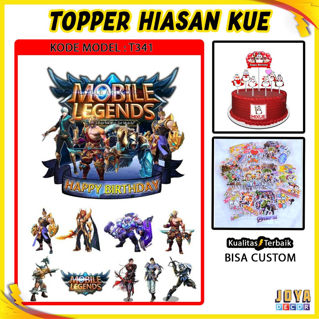 MOBILE LEGENDS CHARACTER เค้ก TOPPER, MOBILE LEGENDS เค้ก TOPPER, HAPPY BIRTHDAY TOPPER, CHARACTER C