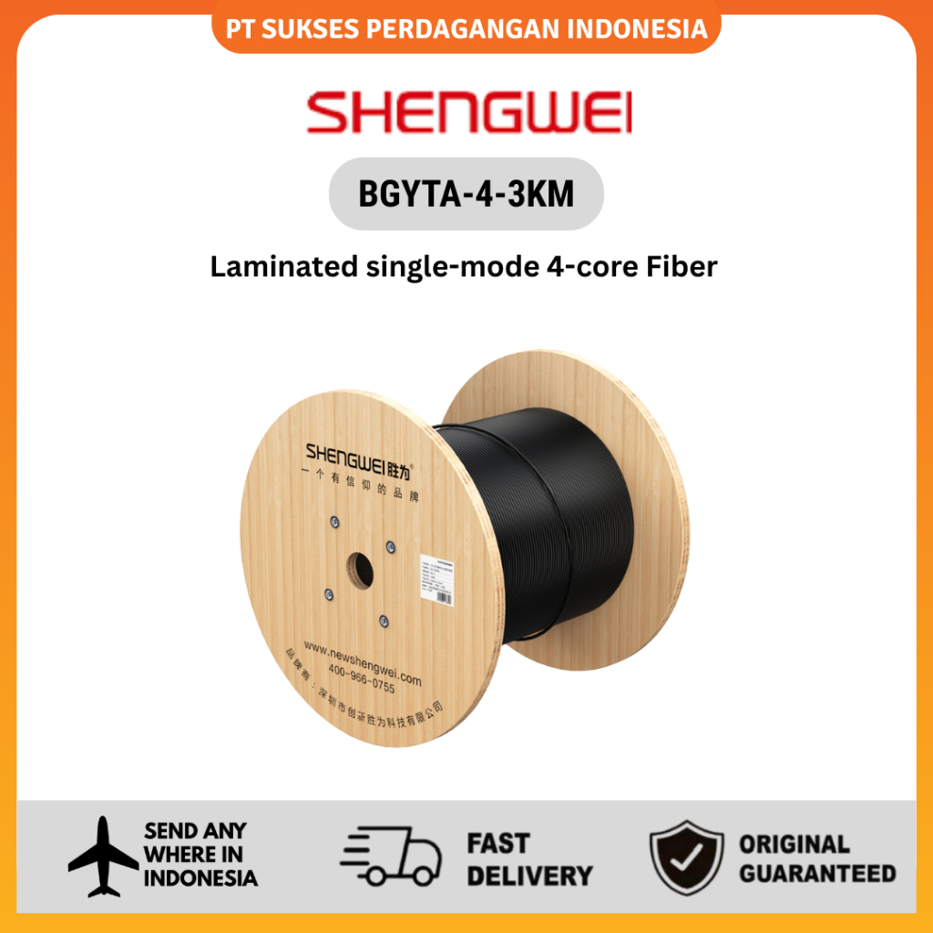 Shengwei Fiber Optic Cable single-mode 4-core Fiber BGYTA-4-3KM G652D Fiber Core Cable