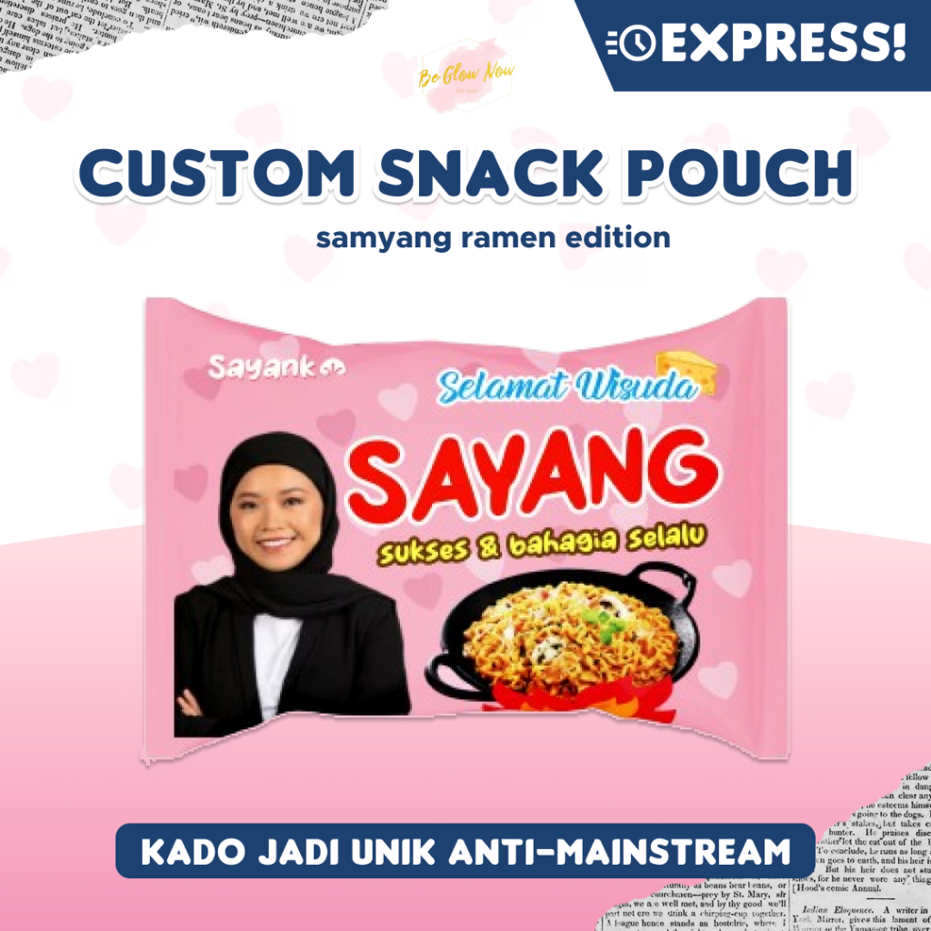 ข้อความภาพขนมที่กําหนดเองห่อกระเป๋าจัมโบ้ Samyang Ramen Edition