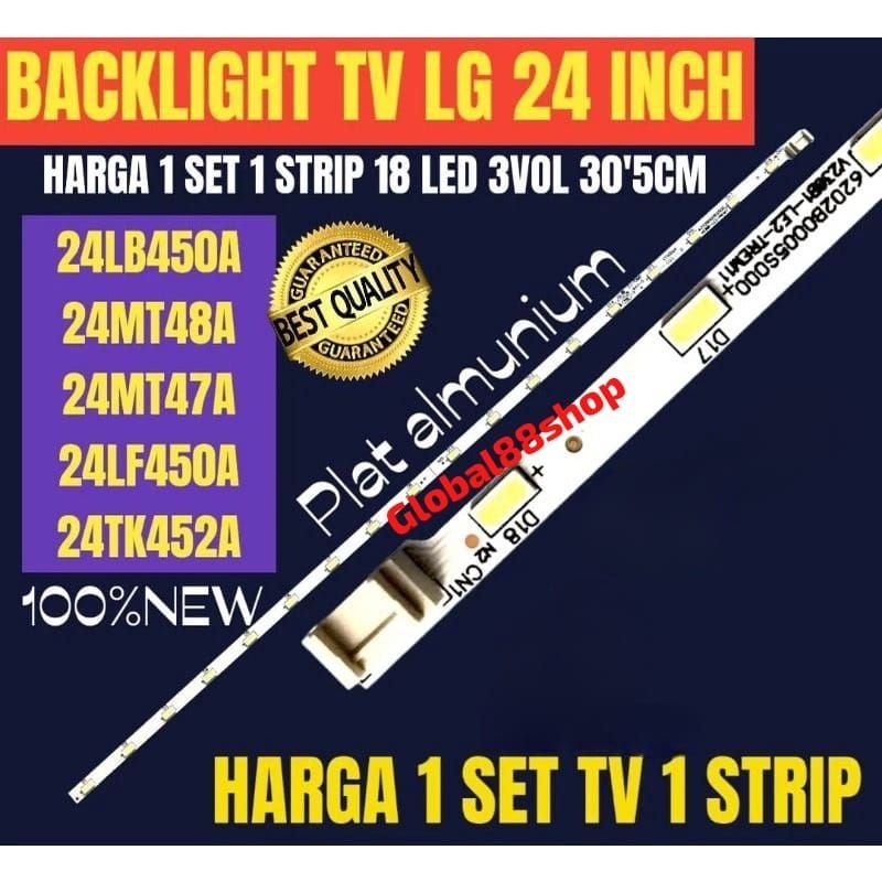 LG TV Backlight 24 นิ้ว 24LB450A 24MT48A 24MT47A 24LF450A 24TK452A