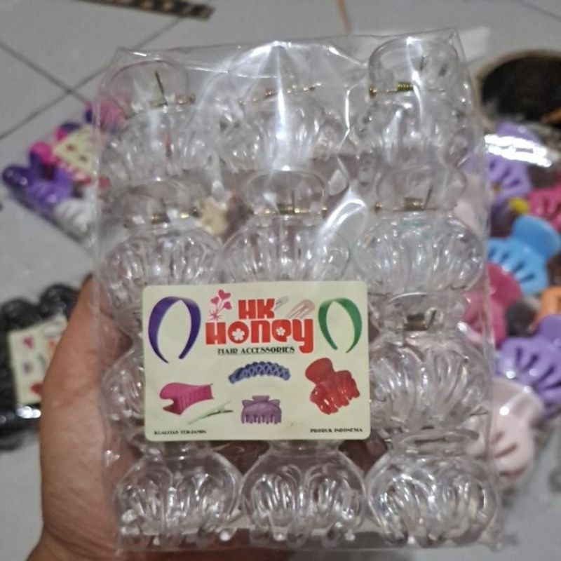 (CONTENTS 12 ชิ้น) 3CM 5 FINGERS HONEY HAIR CLIPS