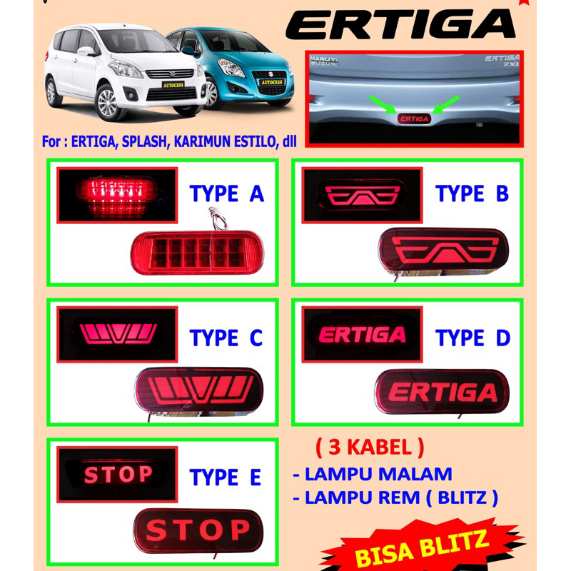 REAR BUMPER LED STOP LAMP SUZUKI ERTIGA 2012 2013 2014 2015