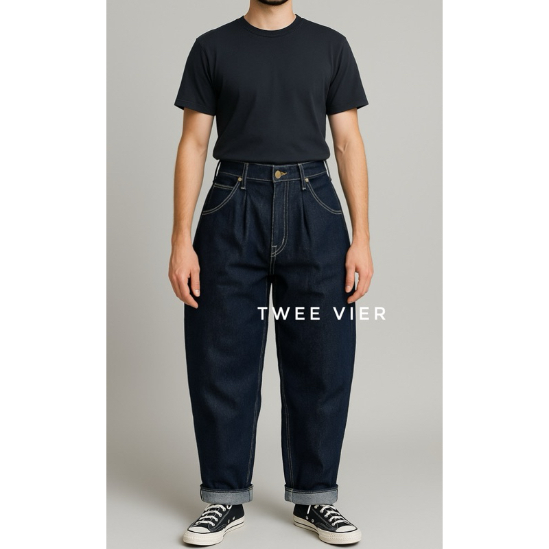 กางเกงบาร์เรล กางเกงยีนส์ดิบ | กางเกงเดนิม Oversize Baggy Skaters รุ่น Balloon หนา 13oz | Y2K JNCO S